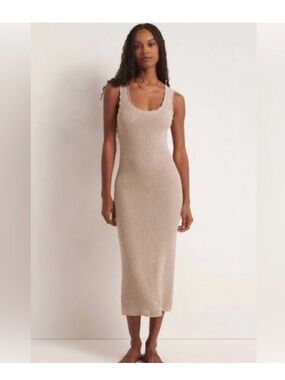 NWT Z Supply Sleeveless Knit Midi Dress in Cream